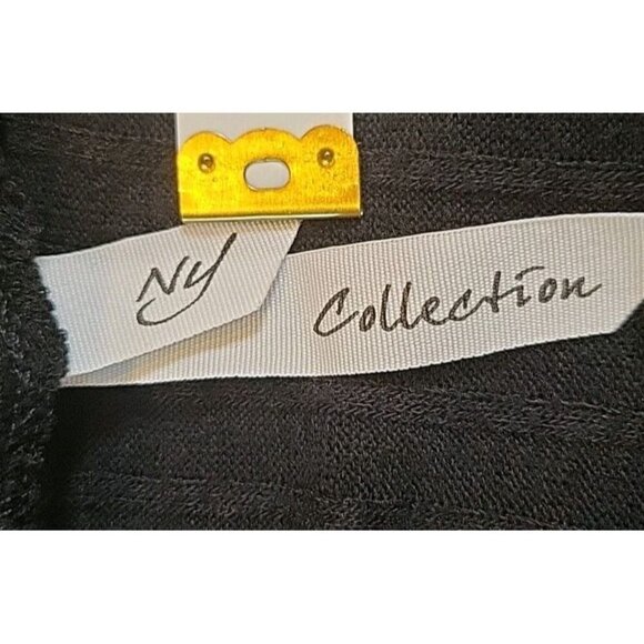 NY Collection Womens Large Black Cold Shoulder Tunic Blouse Top Light Sparkling - Picture 4 of 10